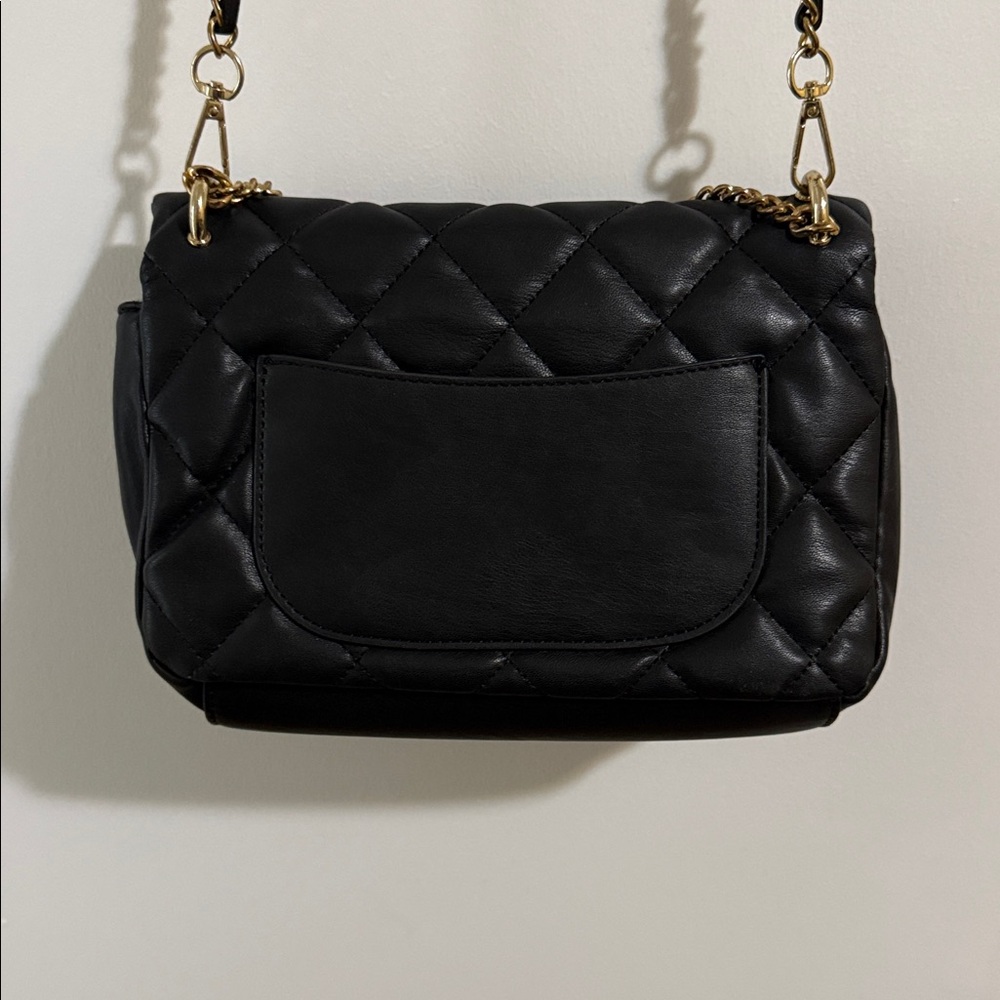Badgley Mischka Black Quilted Crossbody with Gold Chain - Picture 6 of 16